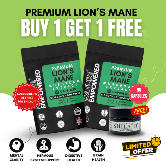 Premium Lion's Mane Mushroom EXTRACT - Capsules (500mg) (10g Shilajit FREE for Subscribers)