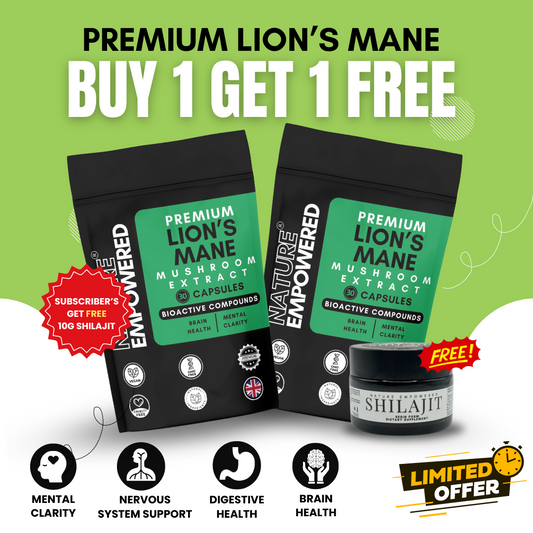 Premium Lion's Mane Mushroom EXTRACT - Capsules (500mg) (10g Shilajit FREE for Subscribers)